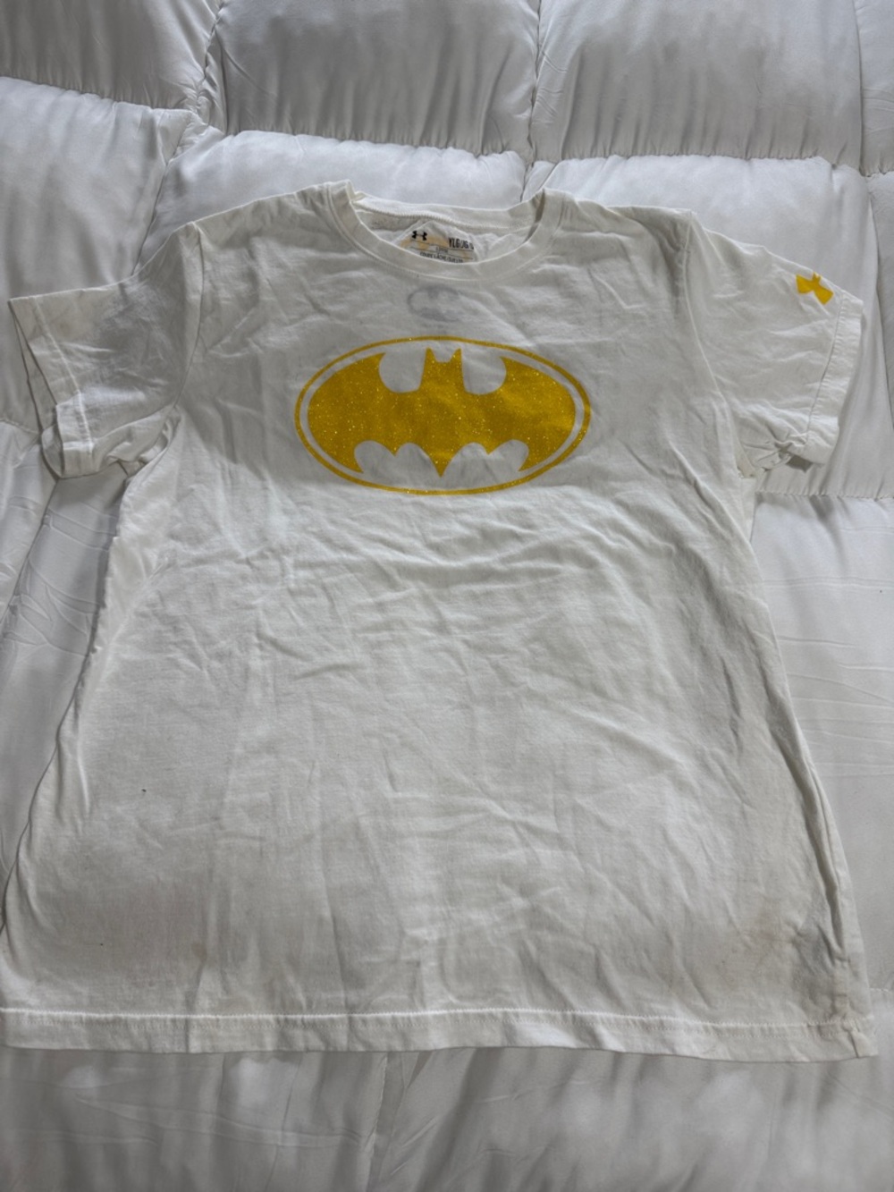 Under Armour White T-Shirt with Yellow Logo Accent